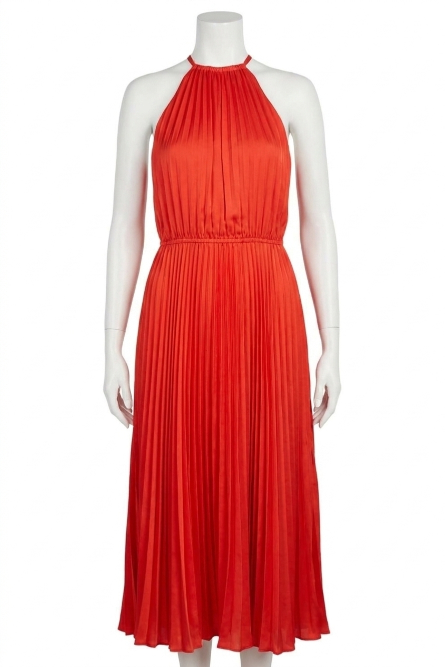 NEW LUCY PARIS kora pleated dress in red